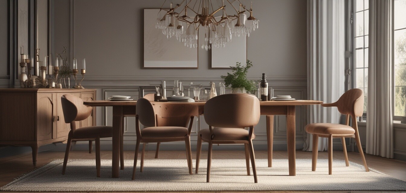 Complete dining set in a dining room